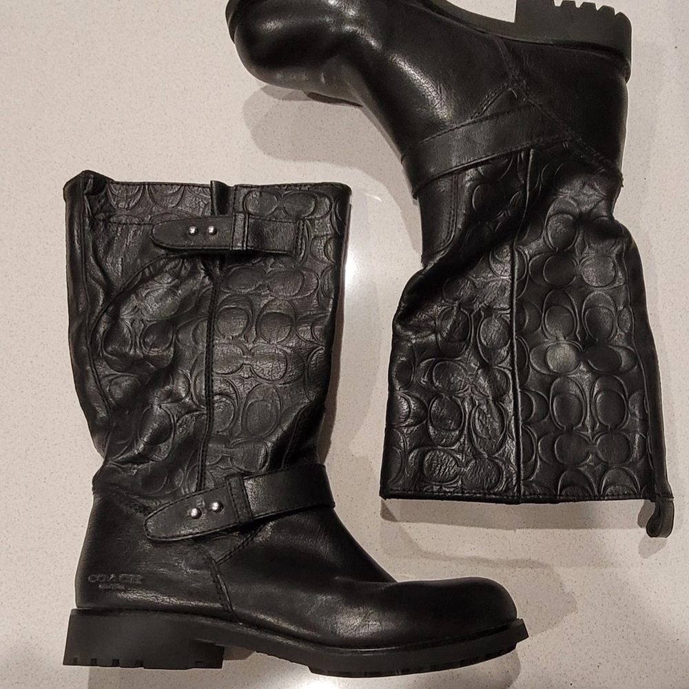 Coach Virginia Black Leather Boots